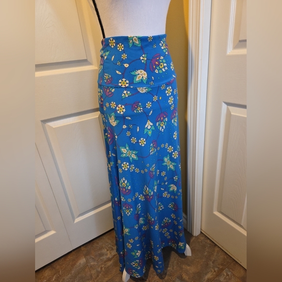 LULAROE BLUE FLORAL MAXI SKIRT, SIZE XS, NEW - Picture 7 of 8